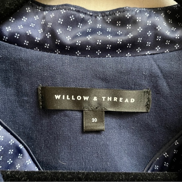Willow & Thread linen blend one button midnight blue blazer Sz XL 23” PTP - Picture 3 of 8